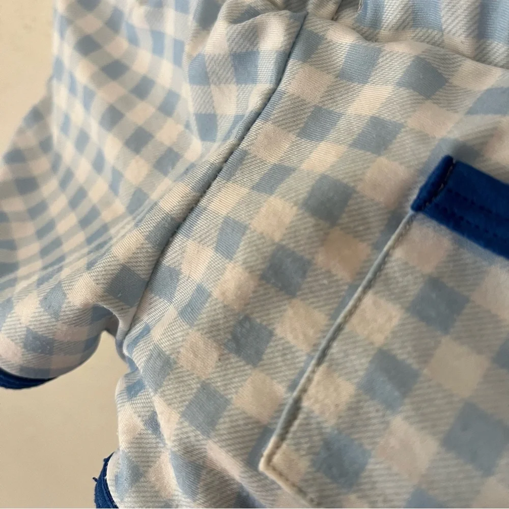 Little Lamb & Co. Blue/White Checkered Euro Style Swim Trunks Size 4T